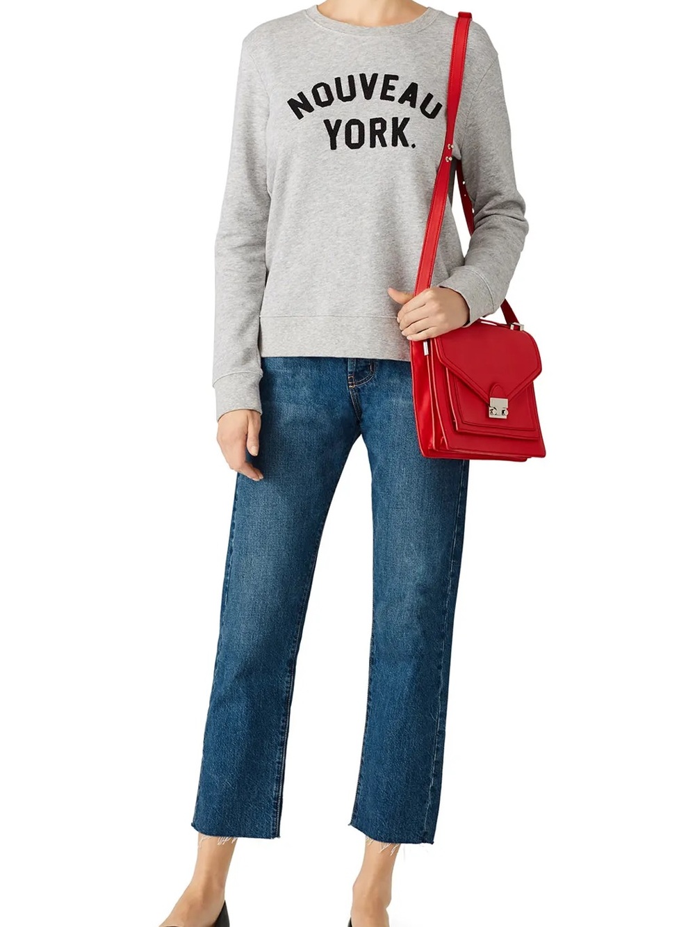 kate spade Gray Nouveau York Sweatshirt with Black Lettering